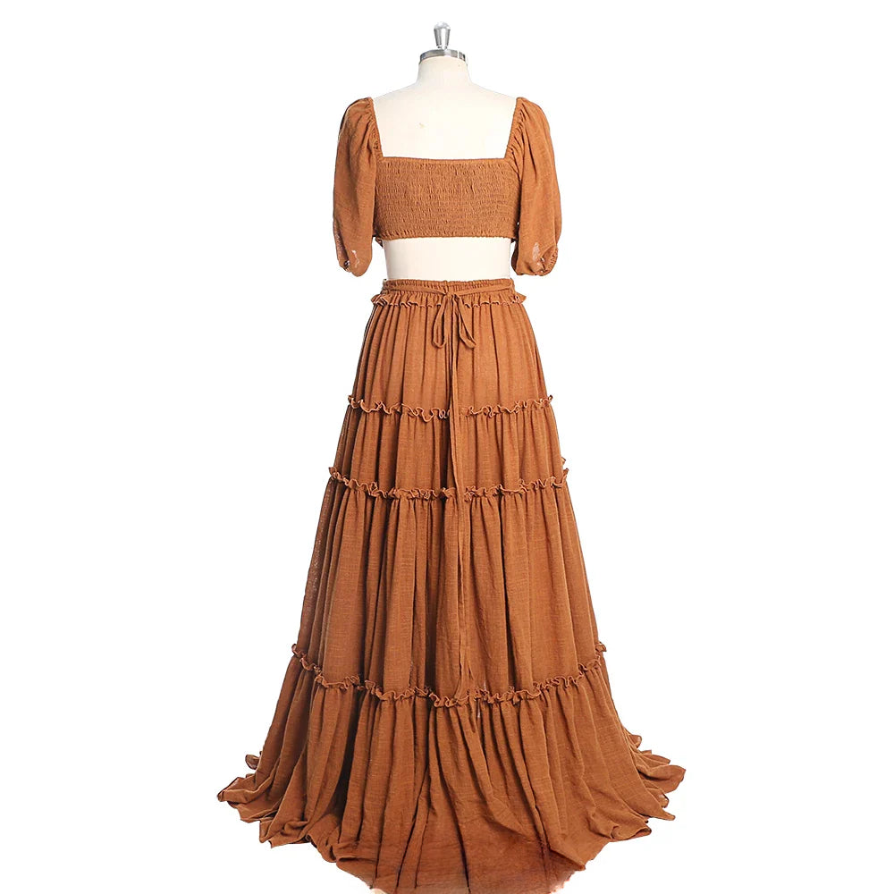 Vestidos de maternidad con escote en V y media manga con aberturas laterales para sesión de fotos SY231021 