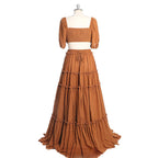 Vestidos de maternidad con escote en V y media manga con aberturas laterales para sesión de fotos SY231021 