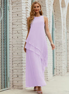 Vestidos de gasa largos de talla grande para madre de la novia, vestido formal de dama de honor para graduación SY28019 