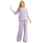 Vestido de gasa para madre de la novia Sunnderly, talla grande, trajes de pantalón con capas con volantes 