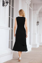 Vestido formal de fiesta Sunnderly de dos piezas, corte A, para madre de la novia, SY28072 
