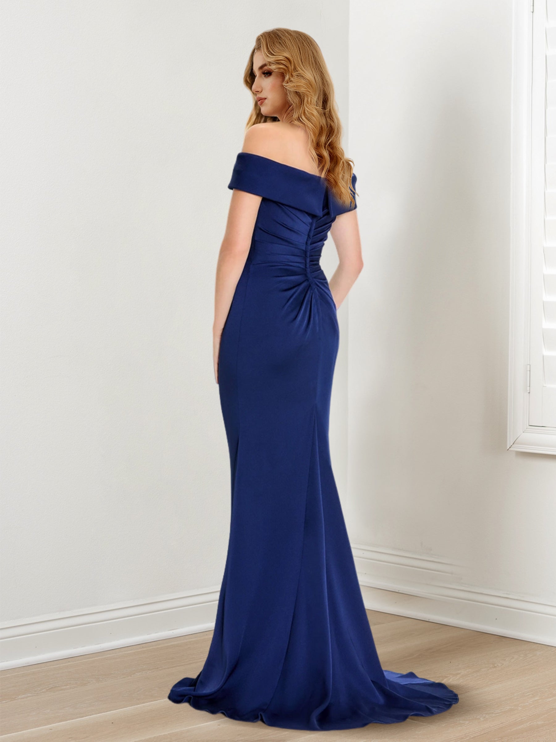 Vestidos para madre de la novia sin mangas, con hombros descubiertos y corte tubo/columna