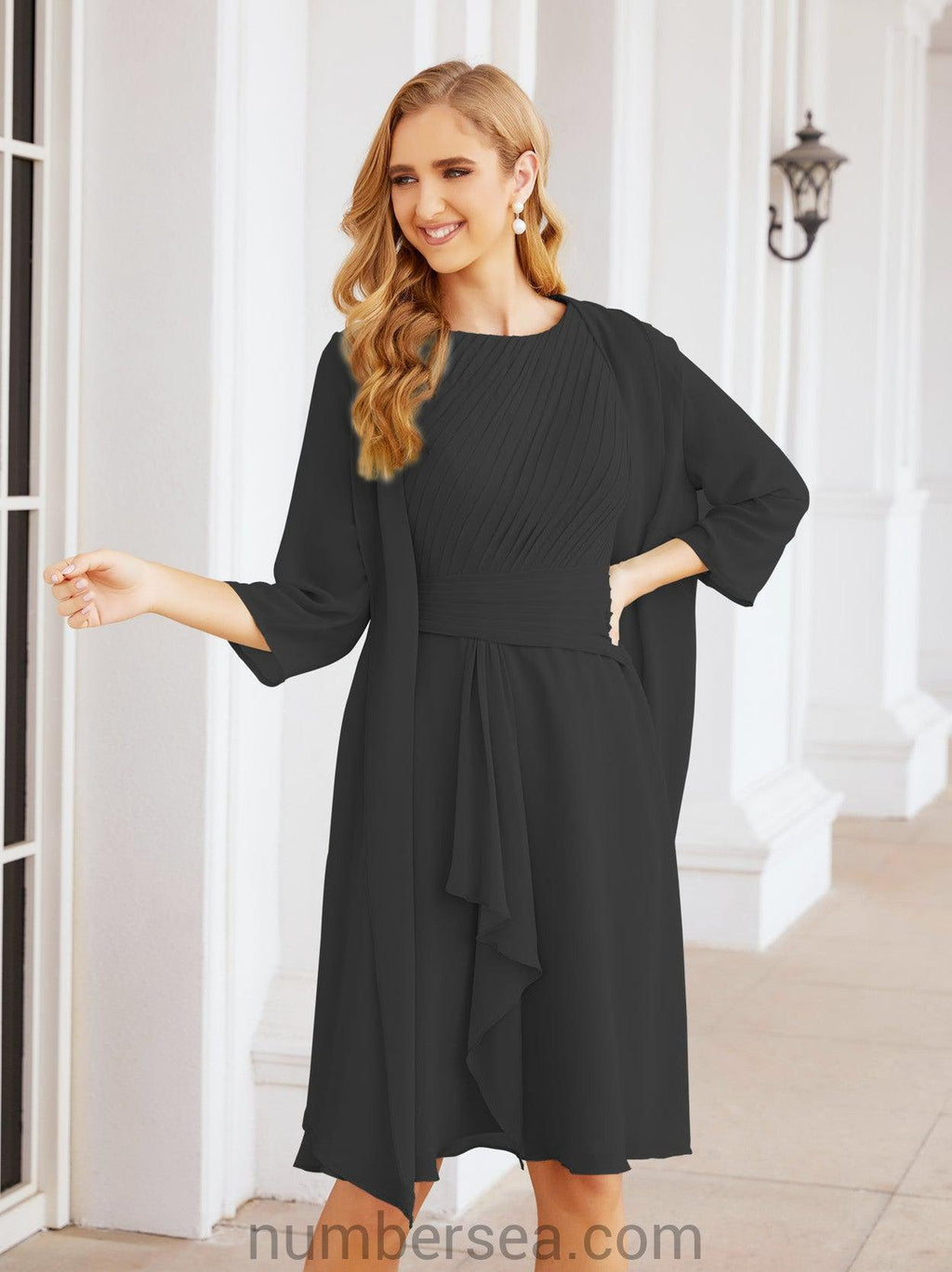 Vestidos de madre de la novia Sunnderly, vestido de fiesta, vestido plisado informal SY28065 