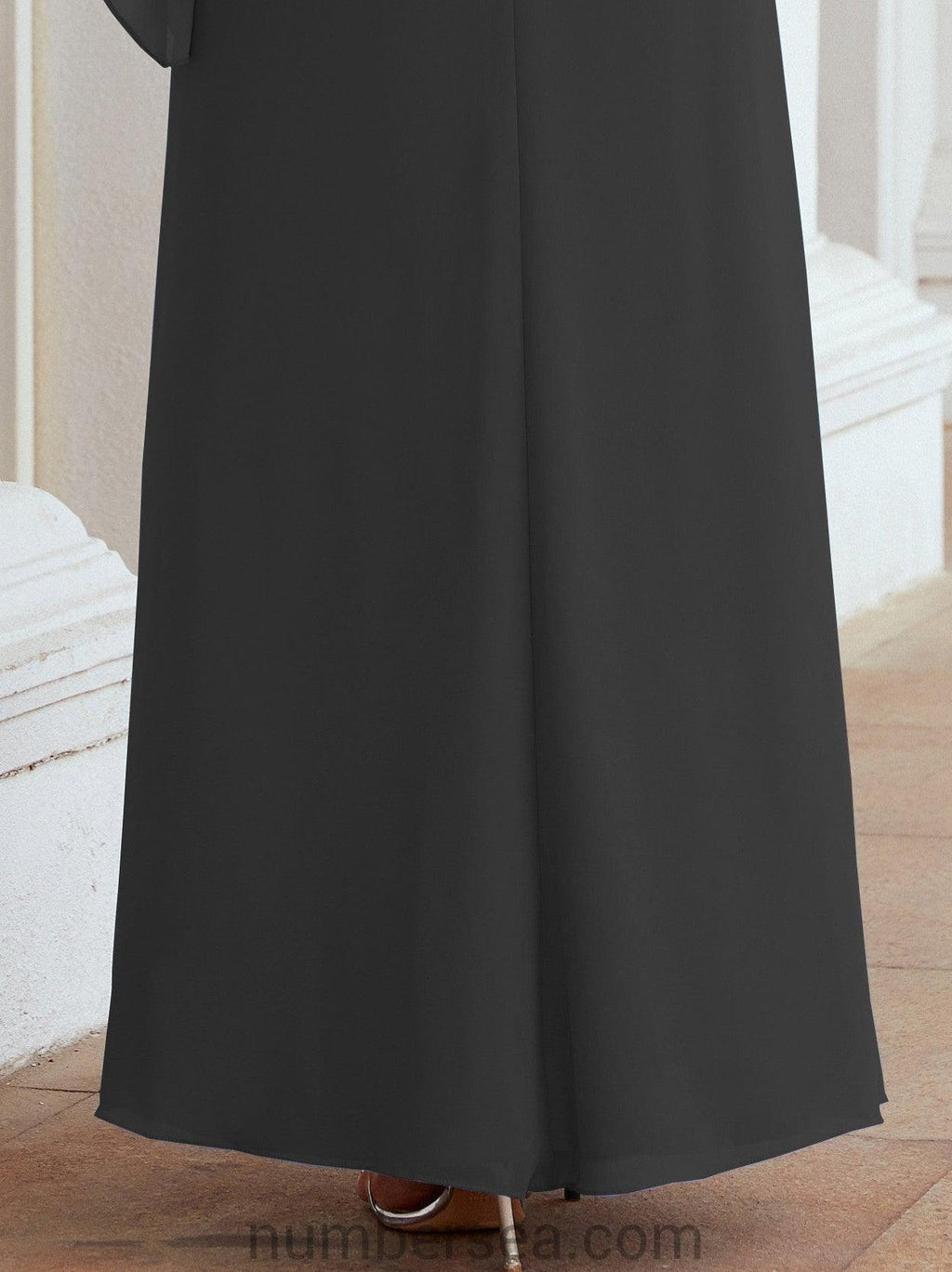 Vestido formal de fiesta Sunnderly, largo, para madre de la novia, con capa con volantes, SY28026 