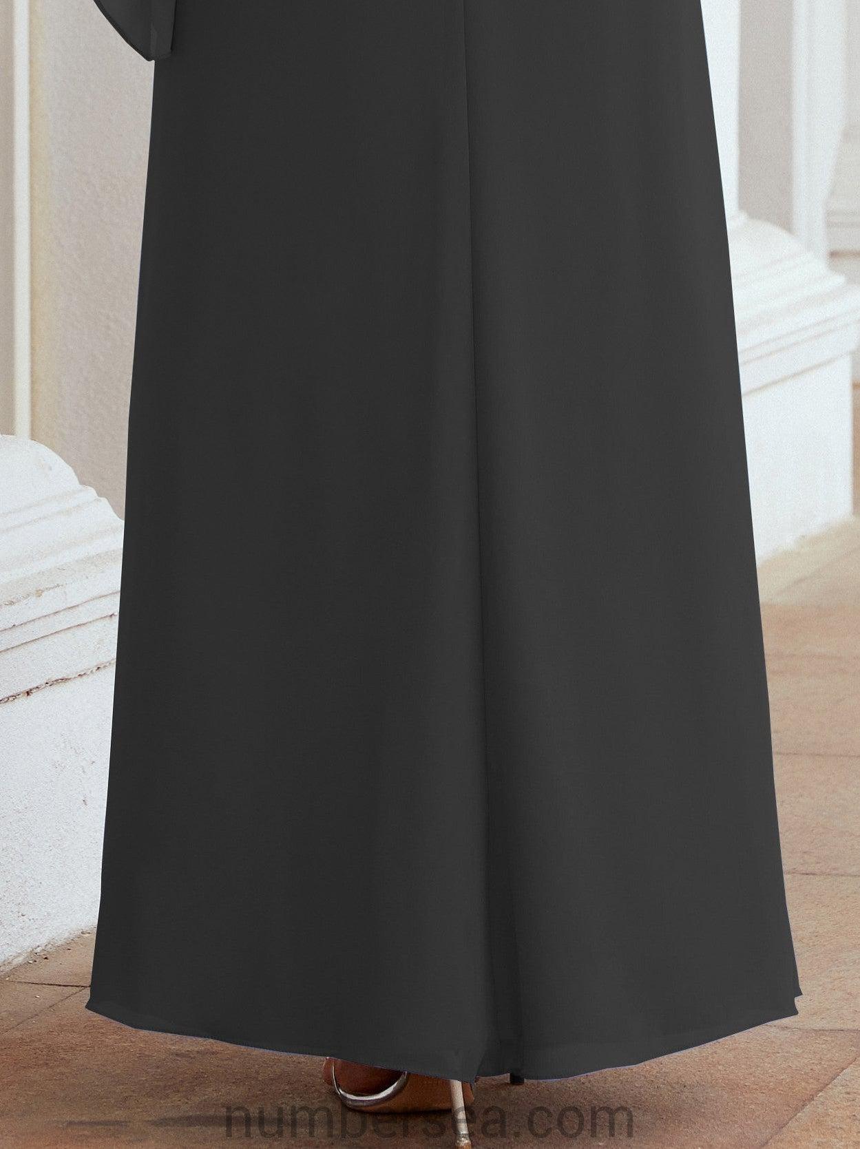 Vestido formal de fiesta Sunnderly, largo, para madre de la novia, con capa con volantes, SY28026 
