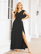 Vestidos de dama de honor Sunnderly con capa, vestido formal de fiesta con espalda descubierta para madre de la novia SY28058 