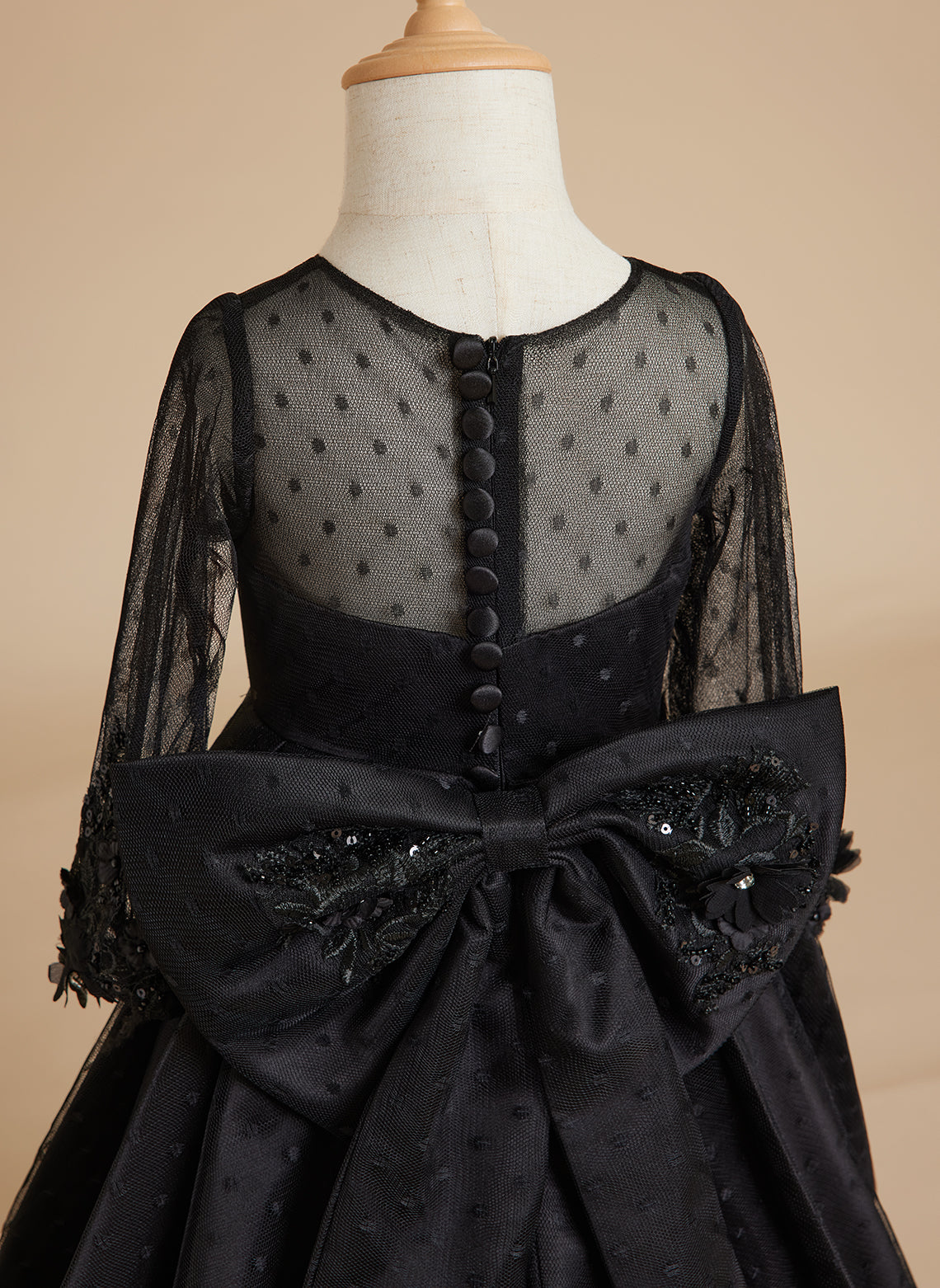 Duchesse-Linie/Princess-Linie Satin Sweep/Pinsel zug Schwarzes Kleid 