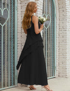 Vestidos de gasa largos de talla grande para madre de la novia, vestido formal de dama de honor para graduación SY28019 