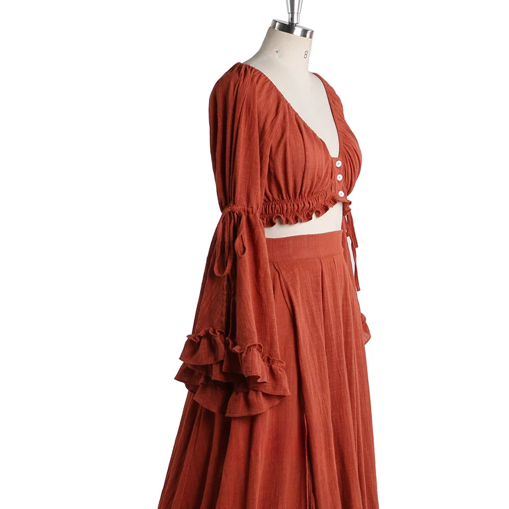 2 Pieces Gown V Neck Maternity Dresses for Photo Shoots Photography Dress Baby Shower Dress for Pregnant Woman SY211008