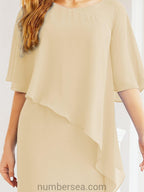 Vestido formal de fiesta Sunnderly, largo, para madre de la novia, con capa con volantes, SY28026 