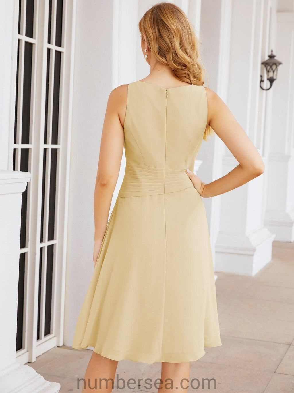 Vestidos de madre de la novia Sunnderly, vestido de fiesta, vestido plisado informal SY28065 