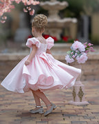Duchesse-Linie/Princess-Linie Satin Knielang Blumenmädchenkleid 