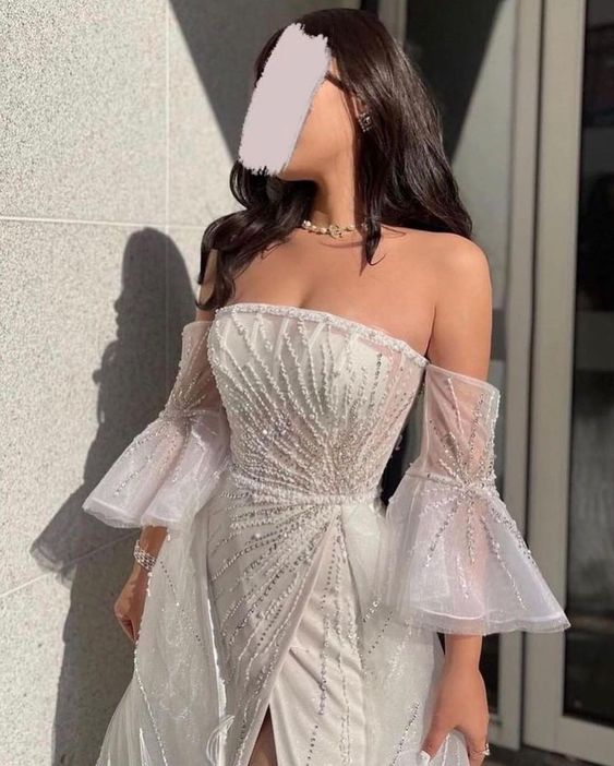 Schickes A-Linien-Ballkleid ohne Träger, modisches Abendkleid Y6708