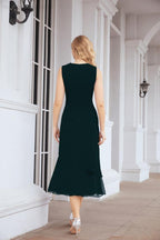 Vestido formal de fiesta Sunnderly de dos piezas, corte A, para madre de la novia, SY28072 