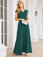 Vestidos de dama de honor Sunnderly con capa, vestido formal de fiesta con espalda descubierta para madre de la novia SY28058 