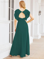 Vestidos de dama de honor Sunnderly con capa, vestido formal de fiesta con espalda descubierta para madre de la novia SY28058 