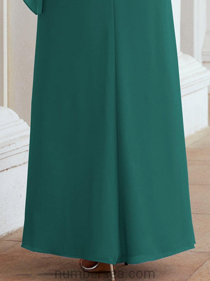 Sunnderly Formal Party Gown Dress Long Mother of The Bride Dresses with Ruffle Cape SY28026