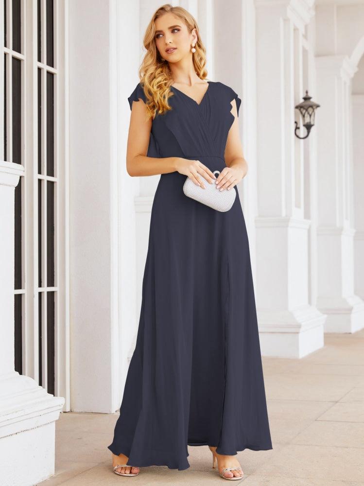 Vestidos de dama de honor Sunnderly con capa, vestido formal de fiesta con espalda descubierta para madre de la novia SY28058 