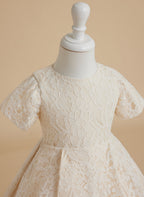A-Linie Spitze Sweep Zug Elfenbein Kleid (010146744) 