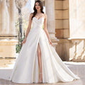 Strapless Satin Wedding Dresses For Women Bridal Party Gowns Sexy High Slit свадебное платье Modern Custom Made 2023-payinti