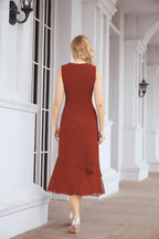 Vestido formal de fiesta Sunnderly de dos piezas, corte A, para madre de la novia, SY28072 