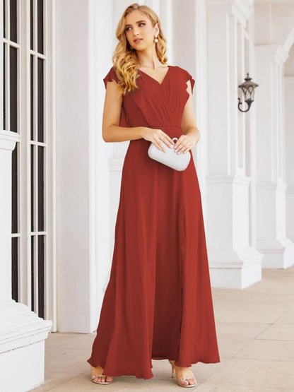 Sunnderly Brautjungfernkleider Cape Formales Ballkleid Rückenfreies Kleid für die Mutter der Braut SY28058 