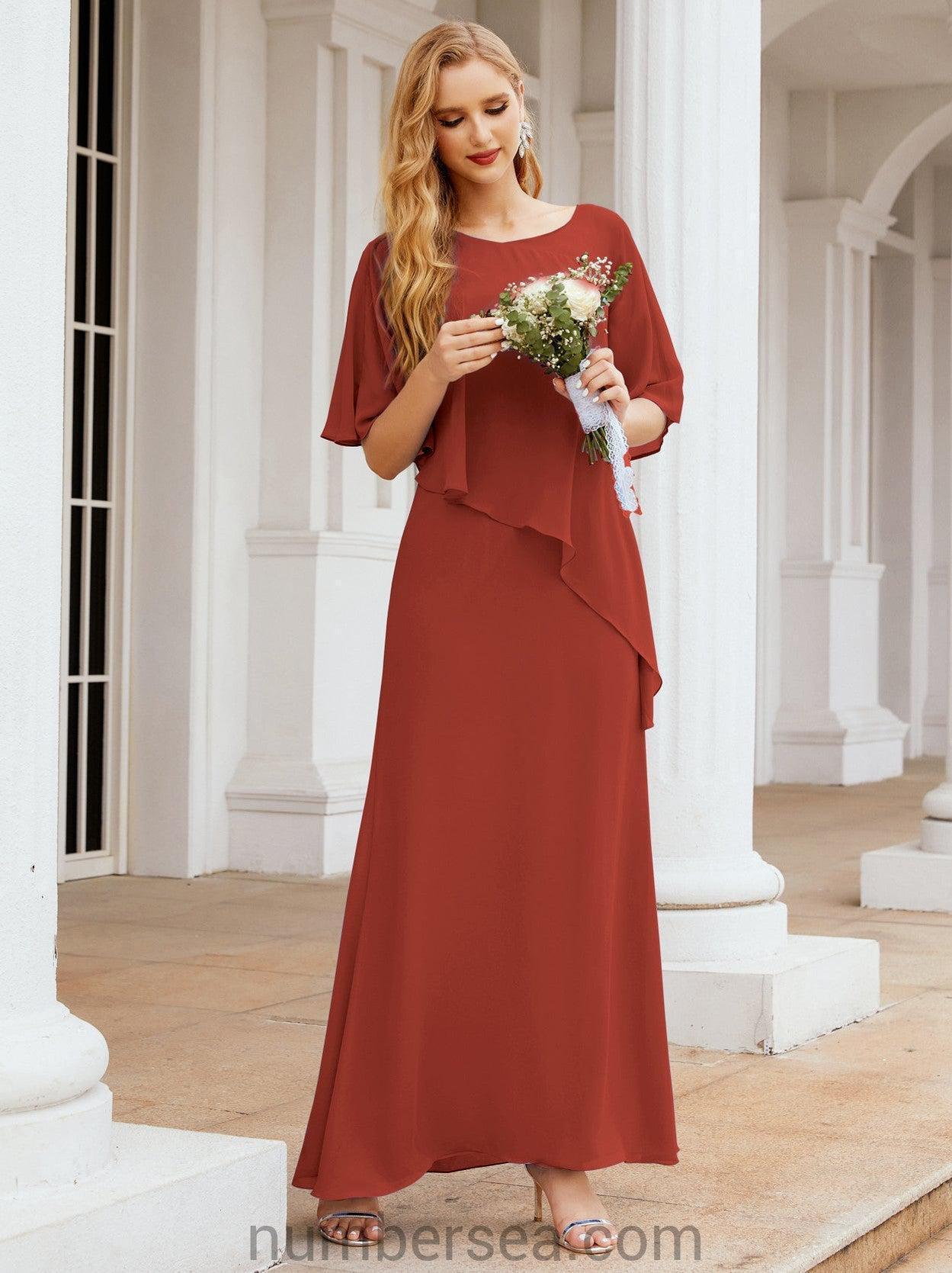 Vestido formal de fiesta Sunnderly, largo, para madre de la novia, con capa con volantes, SY28026 