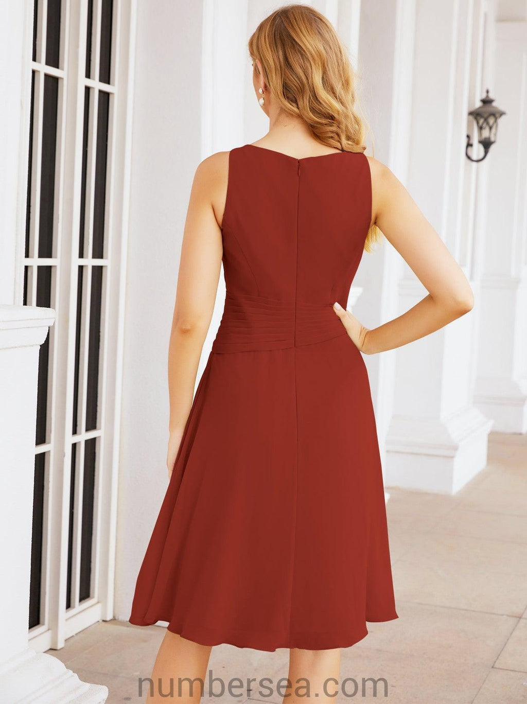 Vestidos de madre de la novia Sunnderly, vestido de fiesta, vestido plisado informal SY28065 