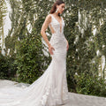 V-neck Wedding Dresses For Women 2024 Backless Mermaid Lace Appliques Floor-length Backless Customized Vestidos De Novia-payinti