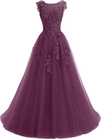 Lange Abendkleider für Frauen Abendkleid Brautjungfernkleid Spitzenapplikationen Abschlusskleider Y1848
