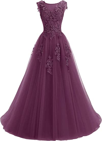 Lange Abendkleider für Frauen Abendkleid Brautjungfernkleid Spitzenapplikationen Abschlusskleider Y1848