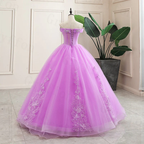 Vestido de quinceañera morado, vestido clásico de princesa Y299