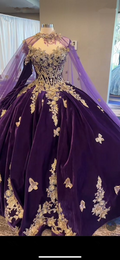 Impresionante vestido de quinceañera de princesa morado, vestido morado para dulces 16 Y6560