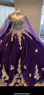 Impresionante vestido de quinceañera de princesa morado, vestido morado para dulces 16 Y6560