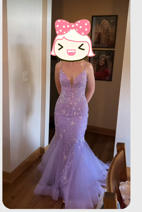 Vestido de fiesta de sirena morado claro, elegante vestido de noche, vestido de graduación Y300