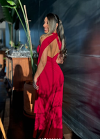 Sexy Etuikleid Langes Ballkleid Burgunderrot One-Shoulder Abendkleid Y8214