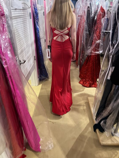 Elegant Sheath Evening Dress With Split Winter Dance Dress Y6389