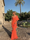 Vestido de fiesta encantador, vestido de noche naranja Y1524