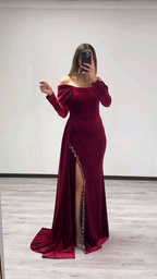 Vestido de noche sexy con hombros descubiertos Y5803