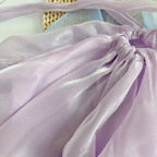 Vestido corto de fiesta con capas y cuello halter de organza azul sencillo, vestido de regreso a casa Y8089