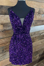 Olga | Vestido corto ajustado con lentejuelas para el regreso a casa