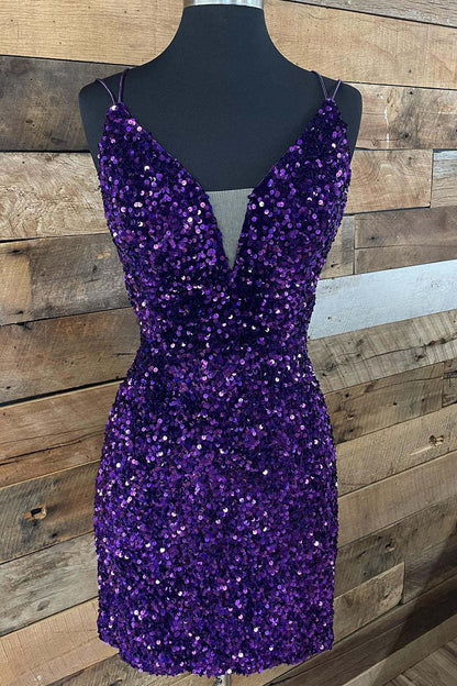 Olga | Vestido corto ajustado con lentejuelas para el regreso a casa