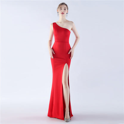 Simple Satin Evening Dress