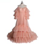 Elegantes vestidos de maternidad con hombros descubiertos para sesiones de fotos, vestido maxi para mujeres embarazadas, accesorios de fotografía, vestido largo de embarazo 