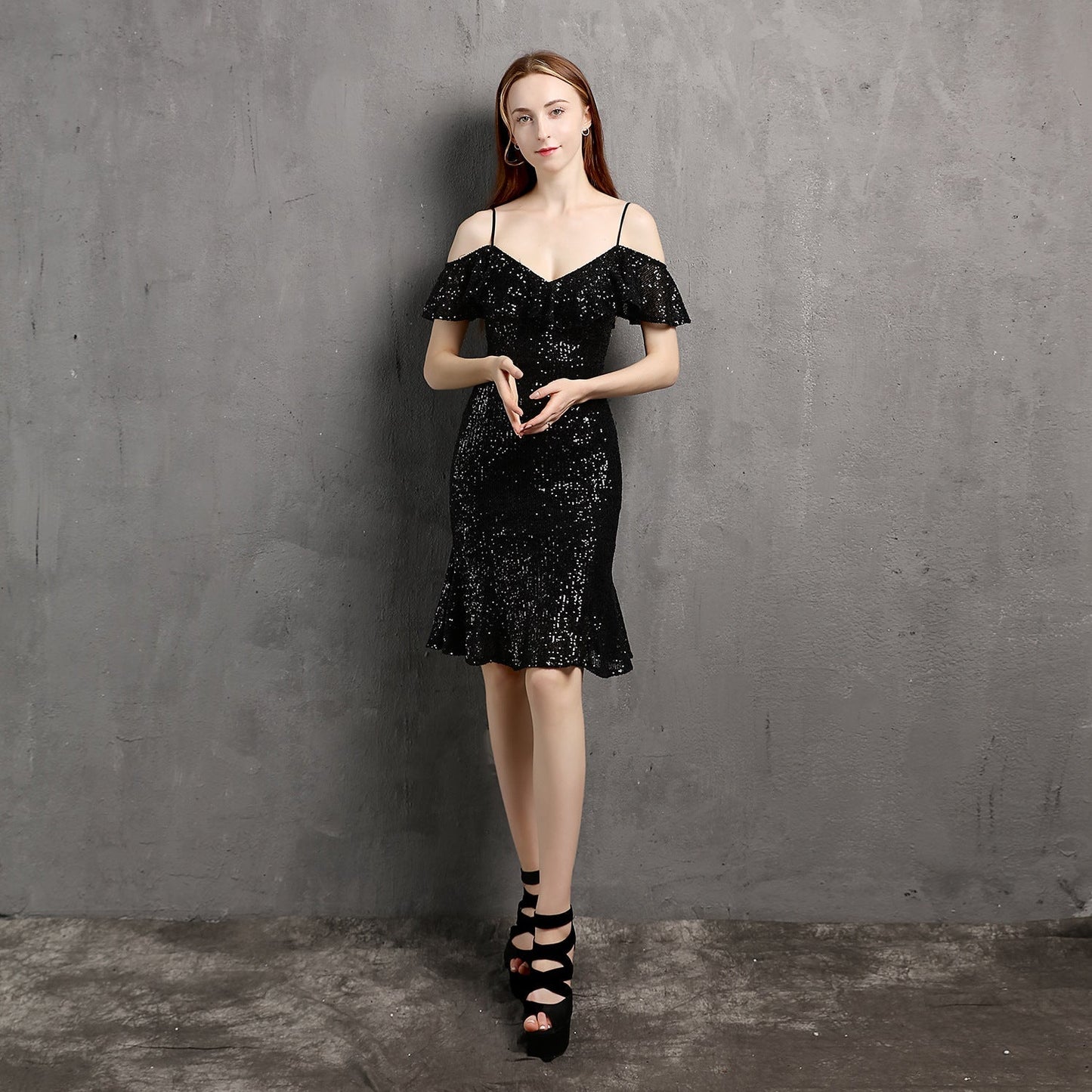 V Neck Little Evening Dress – Elegant Short Socialite Nightclub Women's Party Dress
