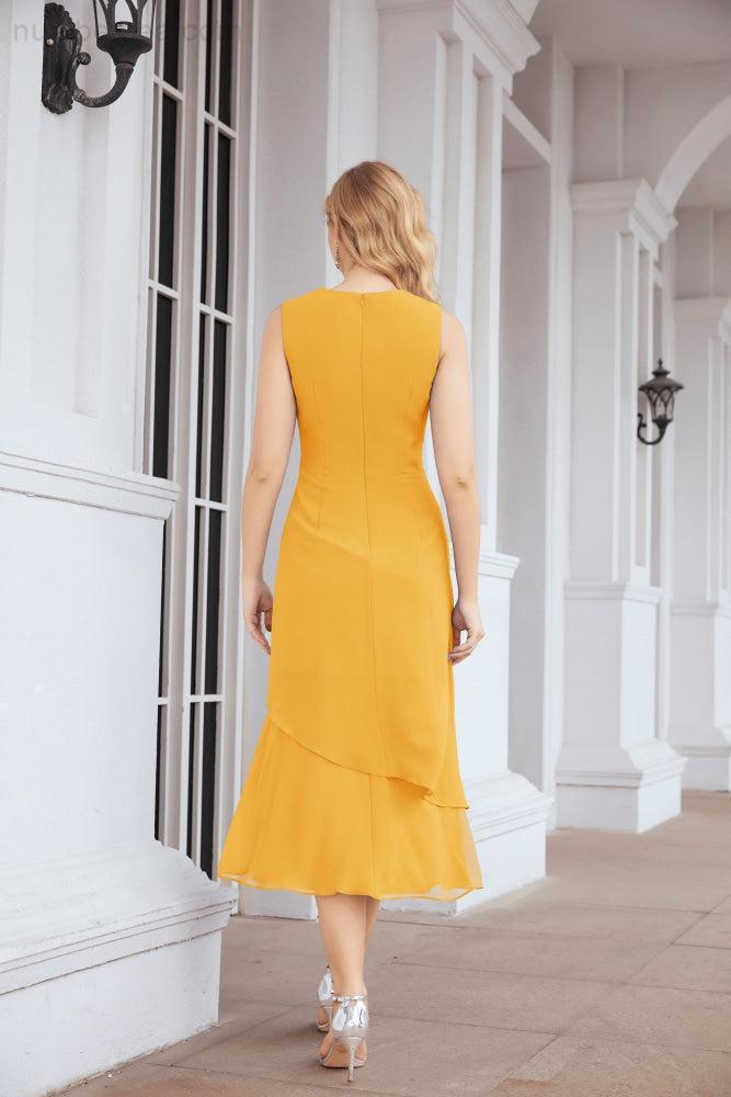 Vestido formal de fiesta Sunnderly de dos piezas, corte A, para madre de la novia, SY28072 