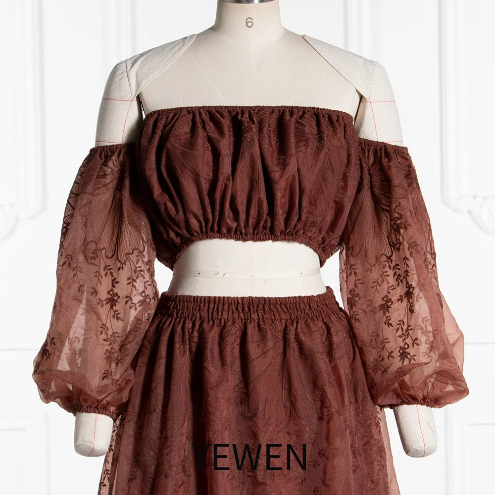 2 Piece Set Lace Boho Maternity Dress Outfit Photo Shoot Dress SY240014