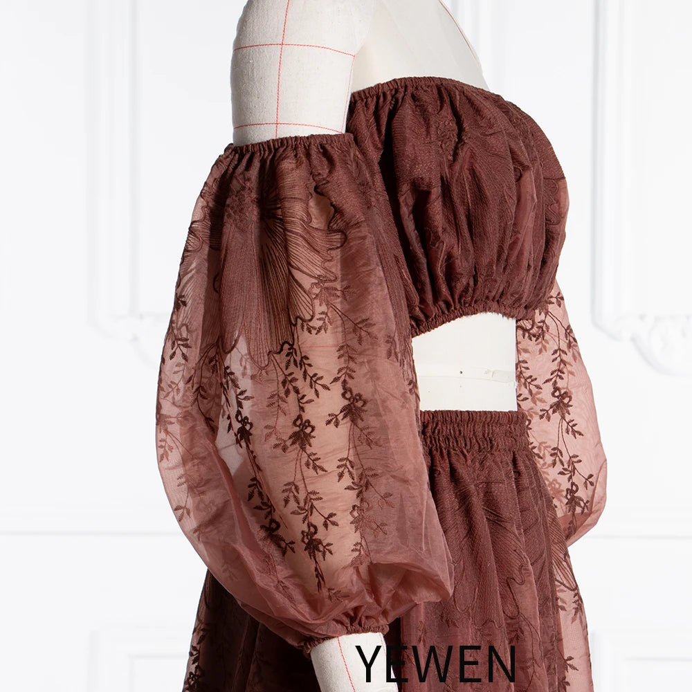 2 Piece Set Lace Boho Maternity Dress Outfit Photo Shoot Dress SY240014