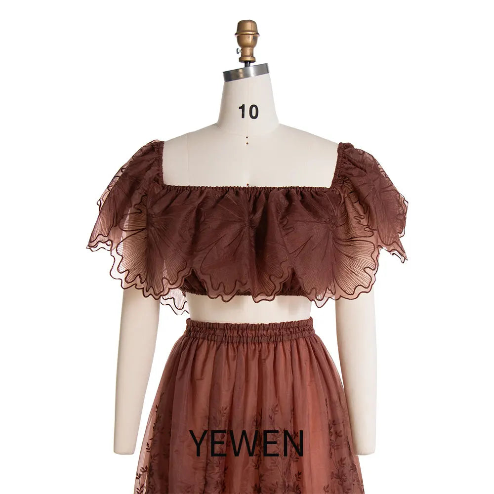 2 Piece Set Lace Boho Maternity Photoshoot Dresses Bohemian Long Gown for Pregnancy Photoshoot Baby Shower Dress Sunnderly SY240122