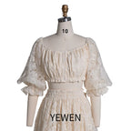 2 Piece Set Lace Dress for Photo Shoot Woman Maxi Dress Photography Props SY240076